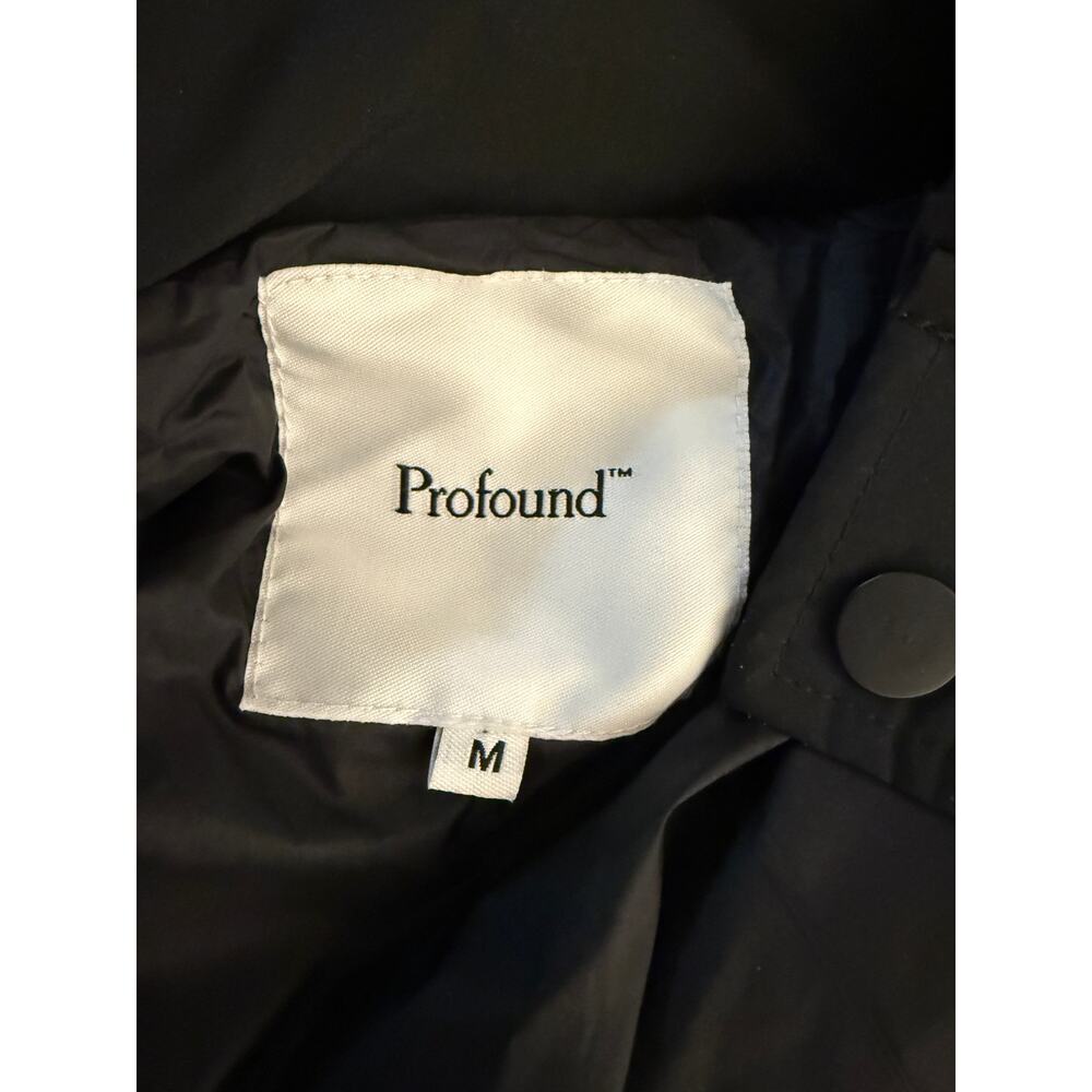 Profound Paisley Print Puffer Coat Black Cream Mens M Streetwear Statement - Picture 3 of 6